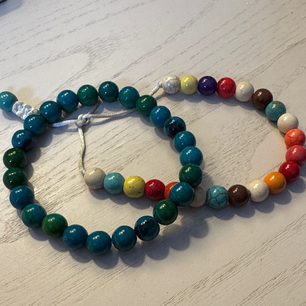 Colorful Beaded Bracelets, Lot of 2!